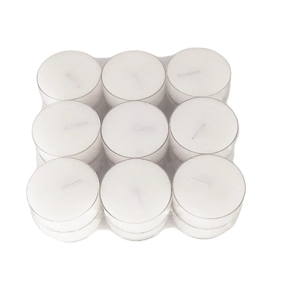 Private Label Customized Packing Clear Holder Big White Tealight Candle 8 Hours