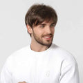 Wholesale 8 Inch Natrual Style Handsome Men Wigs Brown Curly Wig Toupee Synthetic Hair Wig for Men