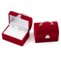 Wholesale Jewelry Packaging Velvet Bags Promotional Suitcase Style Ring Box Ring Box Stud Necklace Display Box