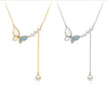 Shiny Zircon Butterfly Shell Pendant Necklace for Ladies Daily Wear Vintage Style with Temperament Clavicle Chain