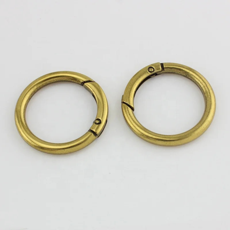Quality Custom Metal Alloy Gold Color 32mm Spring O Ring Clasp for Handbag Purse