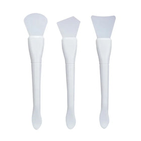 Custom Logo Beauty Facial Mask Brush Natural Skin Care Face Double End Spoon White Silicone Makeup Brush