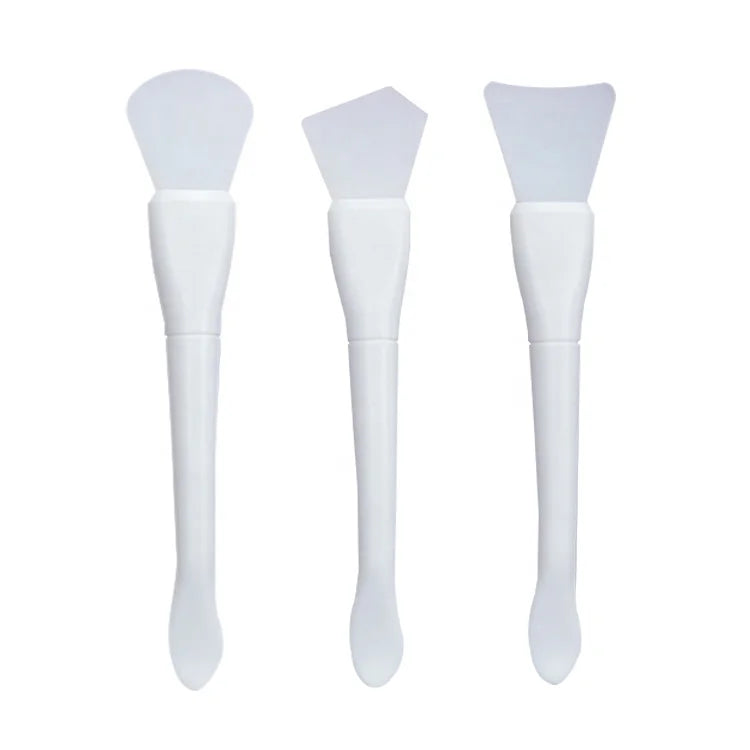 Custom Logo Beauty Facial Mask Brush Natural Skin Care Face Double End Spoon White Silicone Makeup Brush