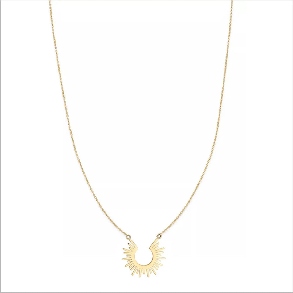 Wholesale Fashion Titanium Stainless Steel Sun Pendant Necklace Jewelry for Women China Manufacturer Supplier