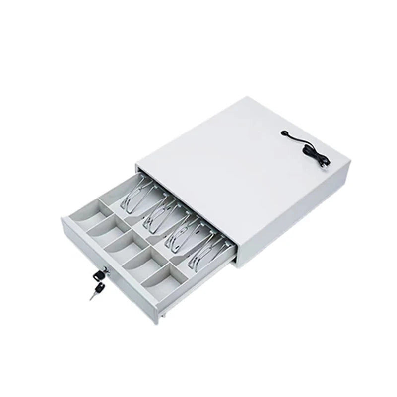 White Metal Cash Drawer for POS System Cash Register Supermarket Use MegaBDM