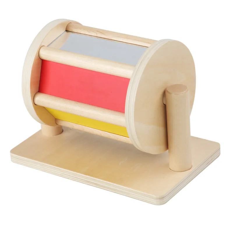 Montessori Sensory Wooden Textile Drums Toy Color Cognitive Teaching Games for Toddlers