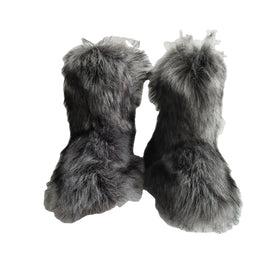 Plus Size 4.5-8.5 Women Winter Warm Faux Fur Lined Wedge Snow Boots