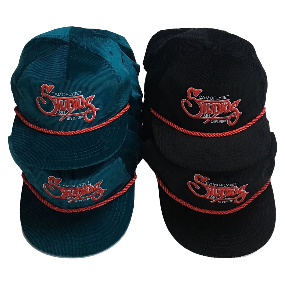 Wholesale Vintage Corduroy Rope Hats for Men Retro 100% Cotton Blank Caps Embroidered Pattern Velvet Bill Street Travel