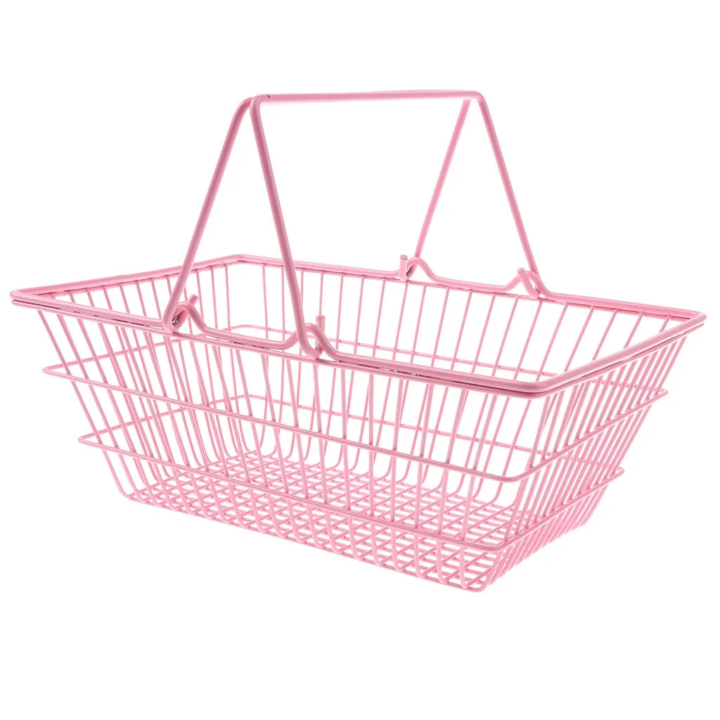 Mini Supermarket Shopping Hand Basket Pink Shopping Basket
