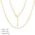 Wholesale Customized 18k Gold Plated 0.6-1.2mm Box Chain Adjustable Stainless Steel Necklace Fashion Woman Necklace Jewelry