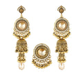 Vintage Bollywood Indian Drop Jhumka Pendant for Women Children's Girls Antique Bronze Plated Alloy Crystal Rhinestone Hinduism