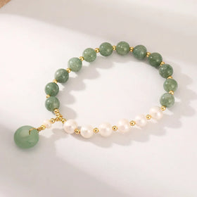 Hawaiian New Myanmar Jade Exquisite Gold Plated Freshwater Pearl Natural Stone Wholesale