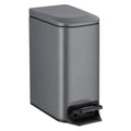 6 L 1.6 Gallon Stainless Steel Bathroom Trash Can Soft Close Lid Removable Inner Bucket Step Pedal Bedroom for Office Kitchen