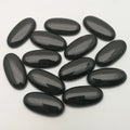 Huiying Natural Stone Smooth Loose 15*30mm Black Agate Oval Cabochon Semi Precious Stones From Manufacturer Crafts