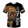 Fitspi Wholesale Foreign 3D Digital Printing T-Shirt Lion Printing Short Sleeve Men's Loose Design Dropshipping