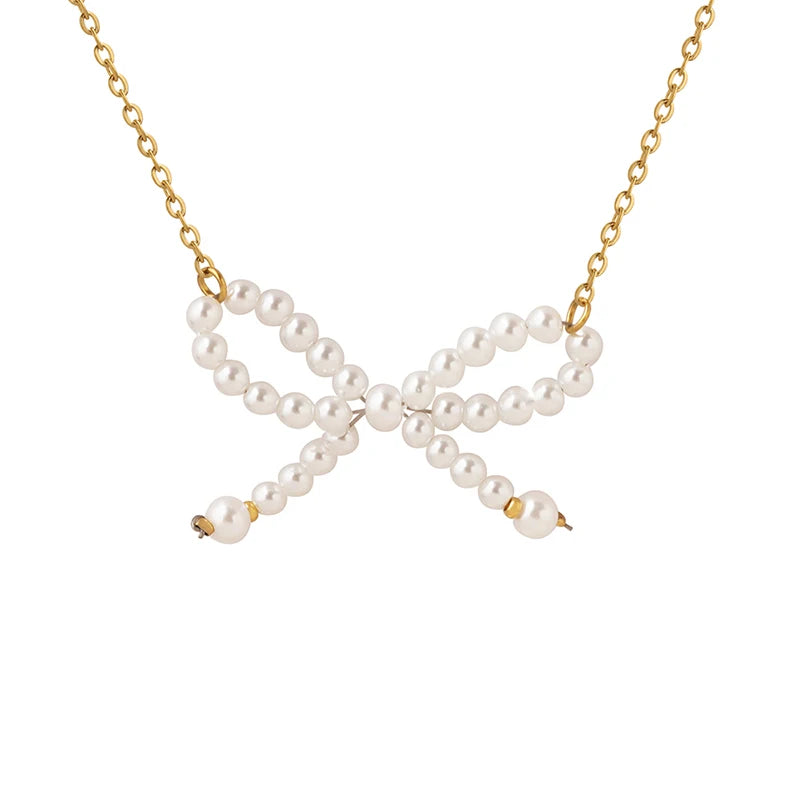 Fashion Sweet Pearl Necklace Imitation Pearl butterfly Necklace