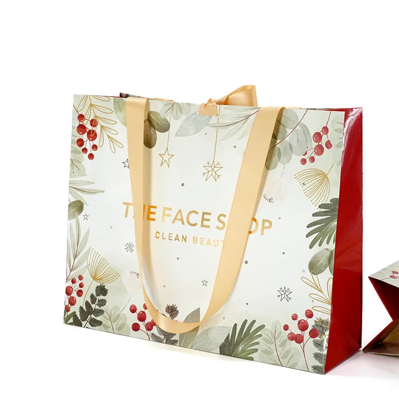 Custom Logo Printed Luxury Gift Paper Bag Jewelry White Cardboard Shopping Paper Bags for Clothing Shoes