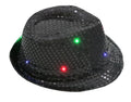 Sequin Fedoras Hat for Adult & Kid LED Light up Fedora Hats Women Derby Cap Party Costumes Accessories Dance