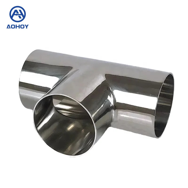 Aohoy Food Grade 304 316 Wholesale OEM Hygienic Mirror Surface Pipe Fitting Sanitary Weld Equal Tee manufacturer