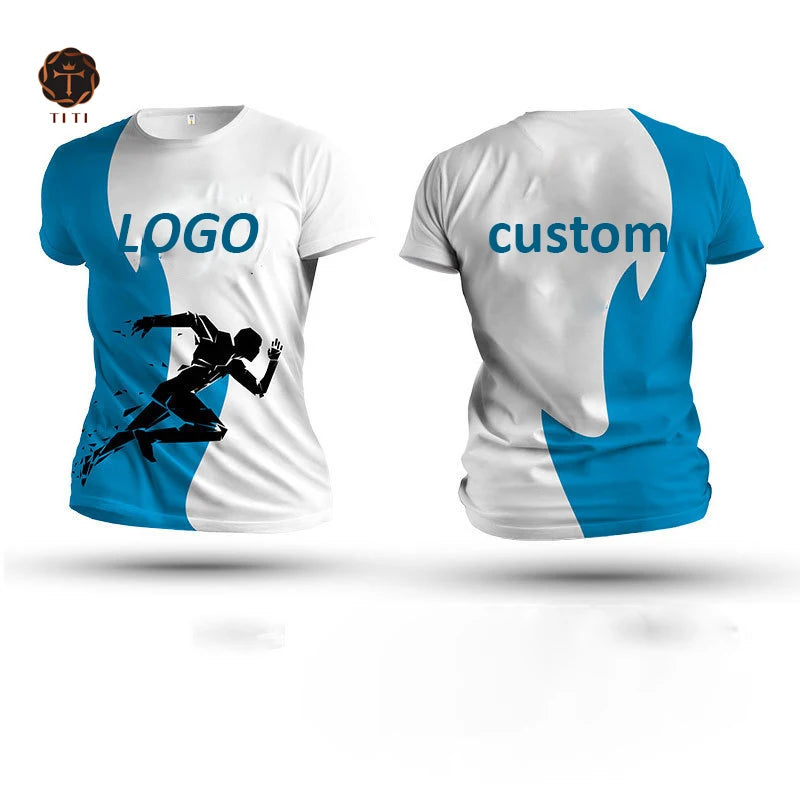 Custom Quick Dry Sublimation Event T-Shirts Polyester Sport T-Shirt for Marathon Run O-Neck Short Sleeve