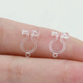 Asian Style Plastic Resin Ear Clips Non-Piercing Earring Components with 0.9 mm Hole for Jewelry Making