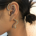 Snake Earrings Clip on Earrings No Pierced Ears Ear Cuff Earrings Gold Plated Hanging