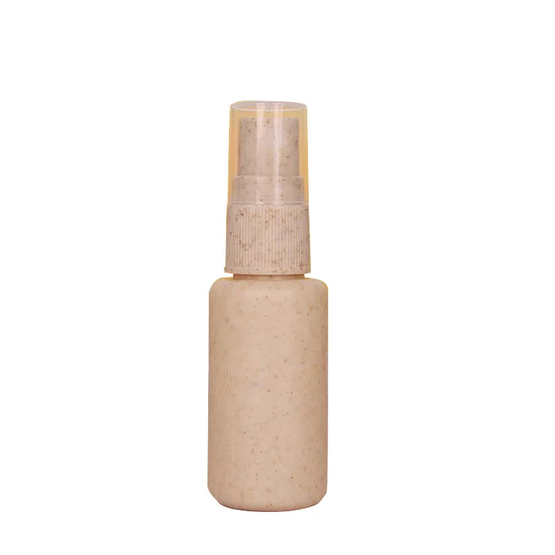 Matte Wheat Straw Refillable Bottle with 100ml Hair Serum & Body Spray Screen Printed Packaging Shampoo Body Cleaner
