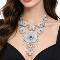 Bohemian Gypsy Flower Butterfly Choker Bib Necklace Carves Flower Coin Heart Chunky Statement Turkish Necklace