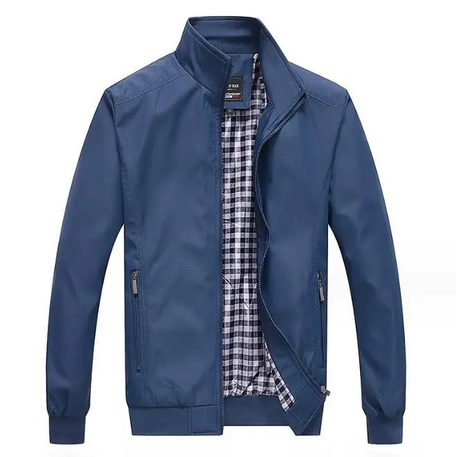Men Windbreaker Jacket Coat New Hot Outwear Stand Collar Slim Jacket Spring Autumn Wear for Male