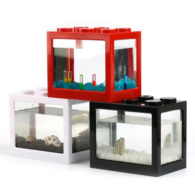 Aquarium Fish Tank for Betta Plastic Fish Tank With Led Light