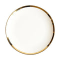 European Style Phnom Penh White Ceramic Plates with Gold Rim