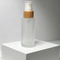 50ml Real Bamboo Frosted Glass Lotion Bottle Bamboo Treatment Pump Bottle