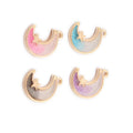 New Fashion 100Pcs Gold Tone Plated Glitter Moon Star Charms Enamel Alloy Moon Pendants for Jewelry Making Findings