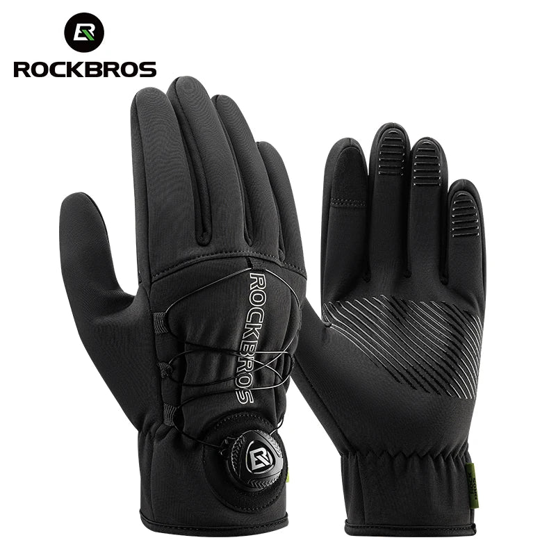 ROCKBROS Winter Thermal Gloves with Buckles Unisex for Outdoor Cold Weather Windproof  Touchscreen Gloves Thermal  Gloves
