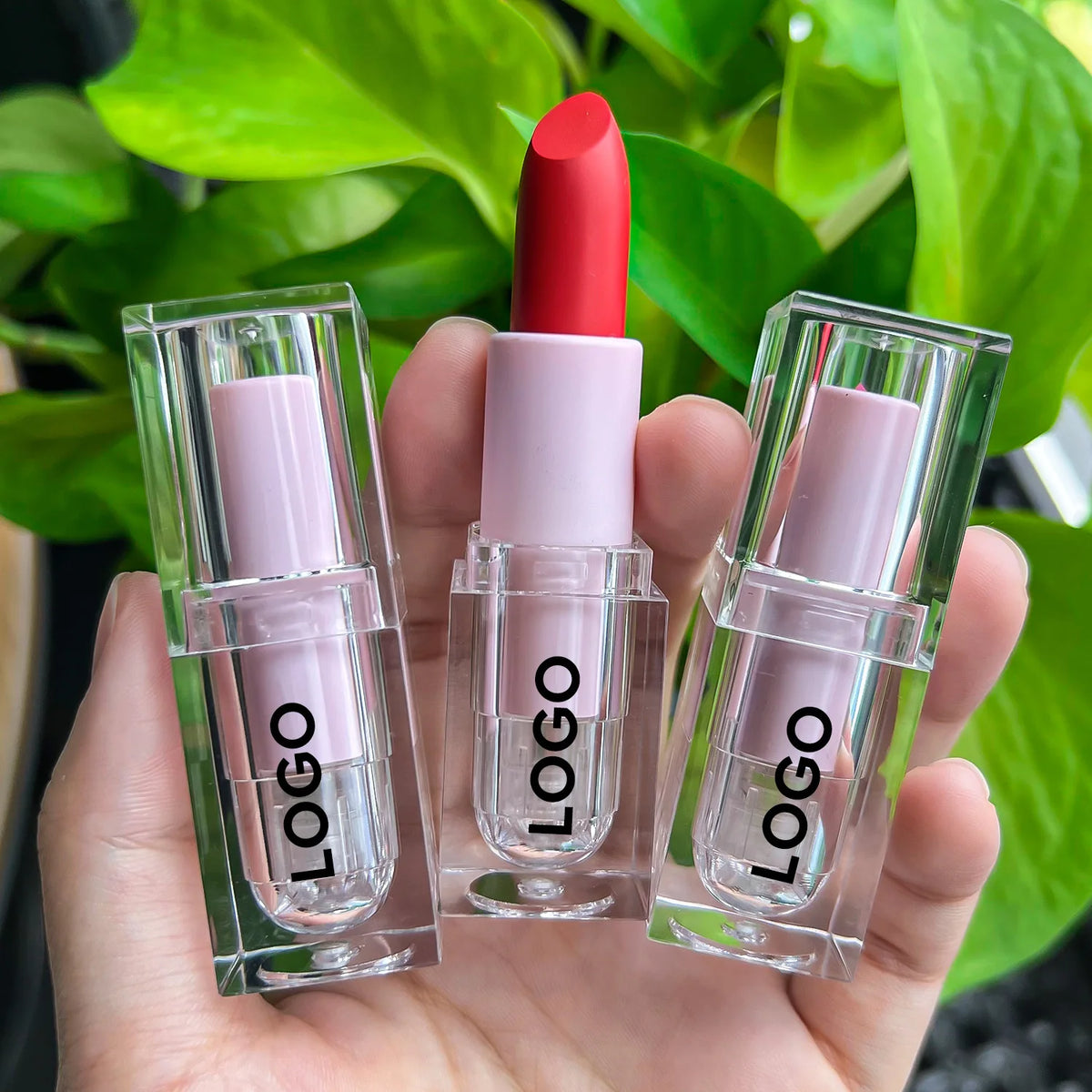 Neutral Matte Velvet Square Tube Lipstick Transparent Shell Multi-Color Lipstick Matte with logo MegaBDM