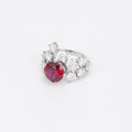 Tik Tok Hot Sale Wholesale Price Christmas Mossanite Silver 925 Ring with Red Stones Rings Moissanite Diamond Moissanite Rings