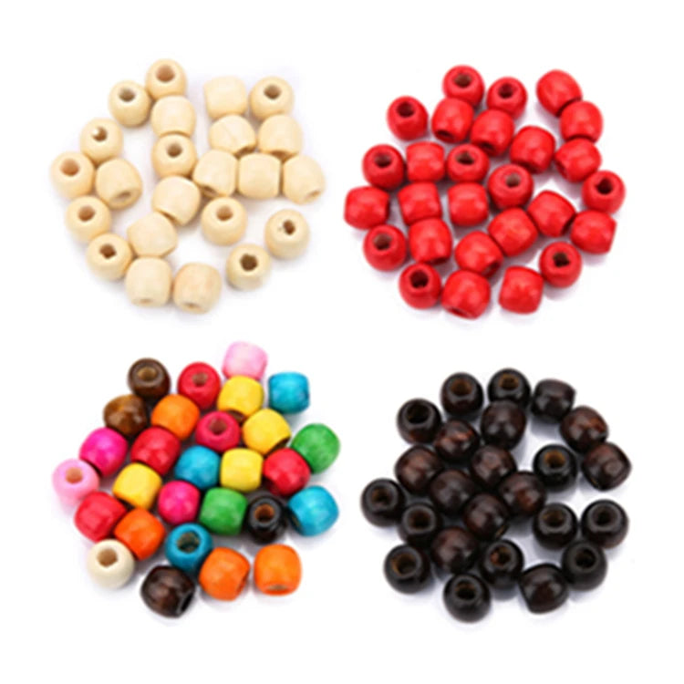 LYA-08 Wholesale DIY for Bracelet Jewelry Making 200pcs/bag Wooden Big Hole Wood Beads