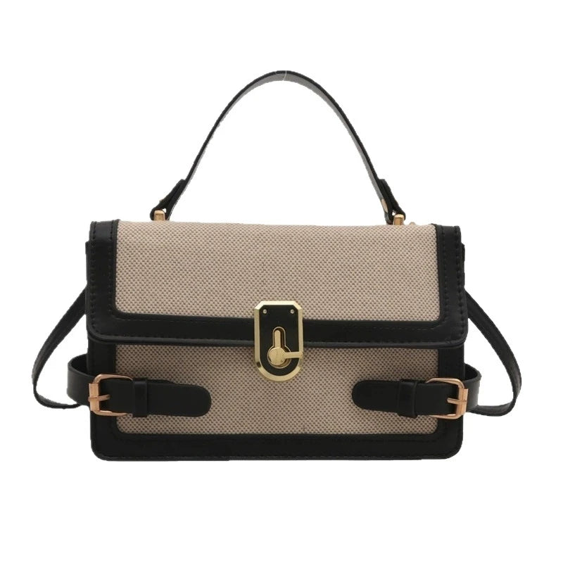 Factory Price Flap Crossbody Bags for Women Contrast Color PU Leather Tote Bag Retro Shoulder Bag Fashion Handbag & Purse