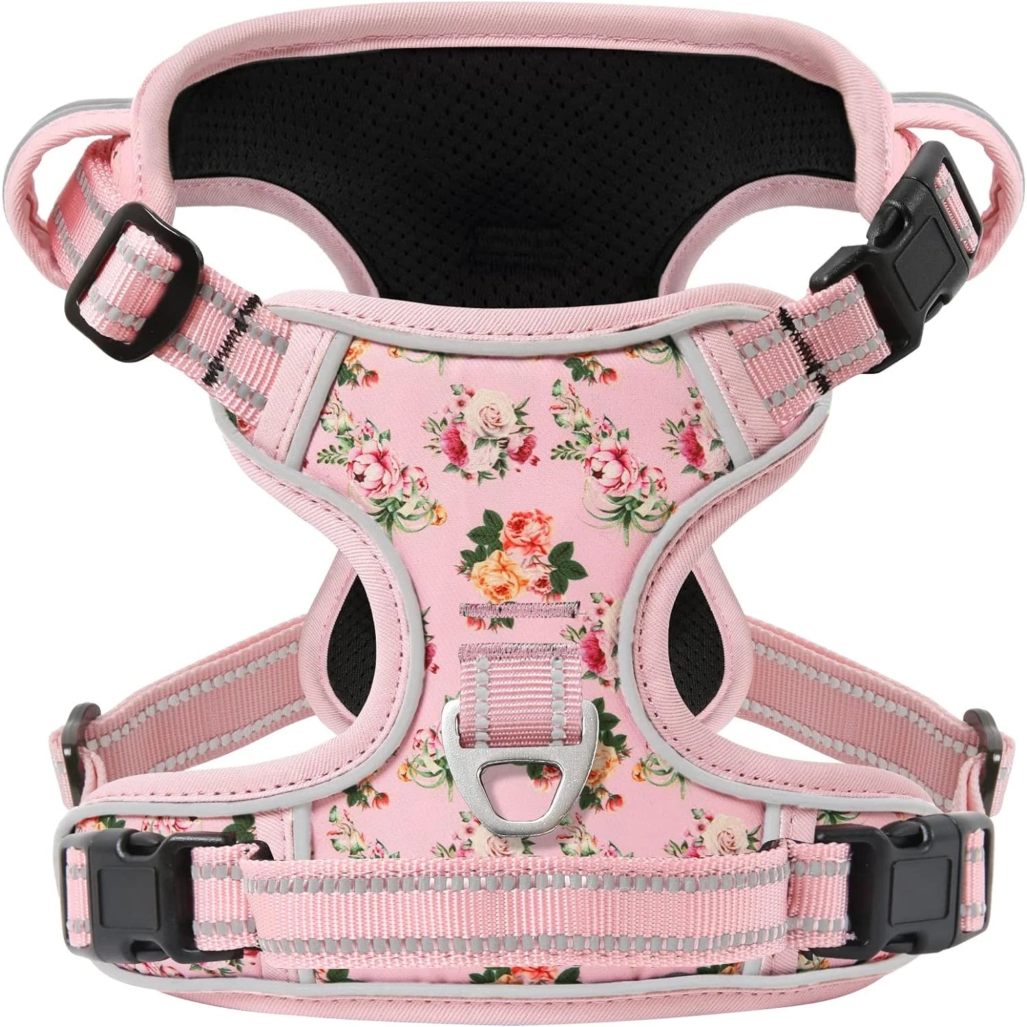 Durable Tactical Dog Harness-Heavy Duty Outdoor Dog Walking Harness Reflective Feature Nylon Rubber Leather Customizable Size