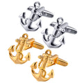 Luxury Golden Color Simple Design Anchor Cufflinks for Men Decoration
