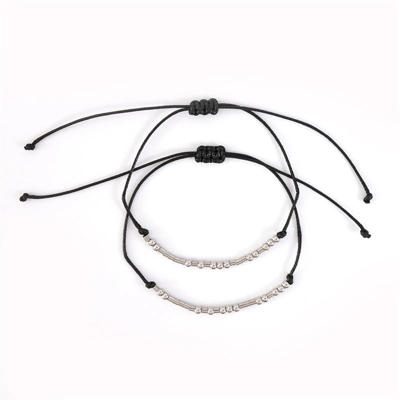 Stainless Steel Jewelry Morse Code Bracelet I Love You Couple Bracelets