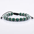 Women Natural Stone Bead Stainless Steel Clasp Mystery Style Bead Bracelet