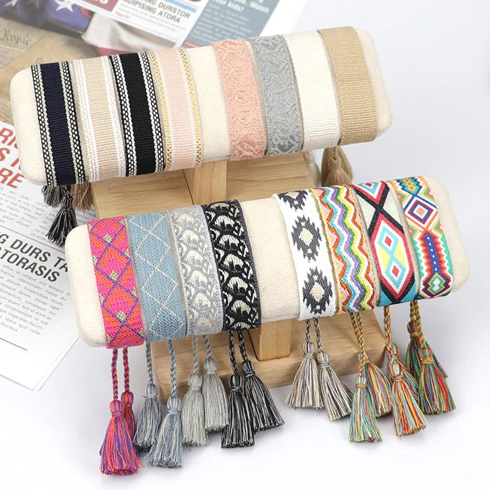Custom logo Handmade Braided Bracelet Adjustable Woven Friendship Bracelets Women