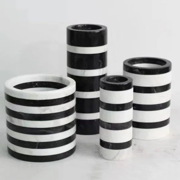 Luxury Unique Candle Vessels Jars Table Decorative Marble Onyx Stone Candle Jar Vessel Holders Ceramic Custom Candle Jars