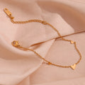 Dreamshow Minimalist Chain Bracelet Gold Plated Stainless Steel Heart Bracelet Couple Jewelry
