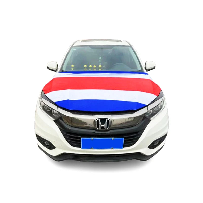 Factory Wholesale Premium Fabric Waterproof Any Design Car Flag Hood Cover Flags