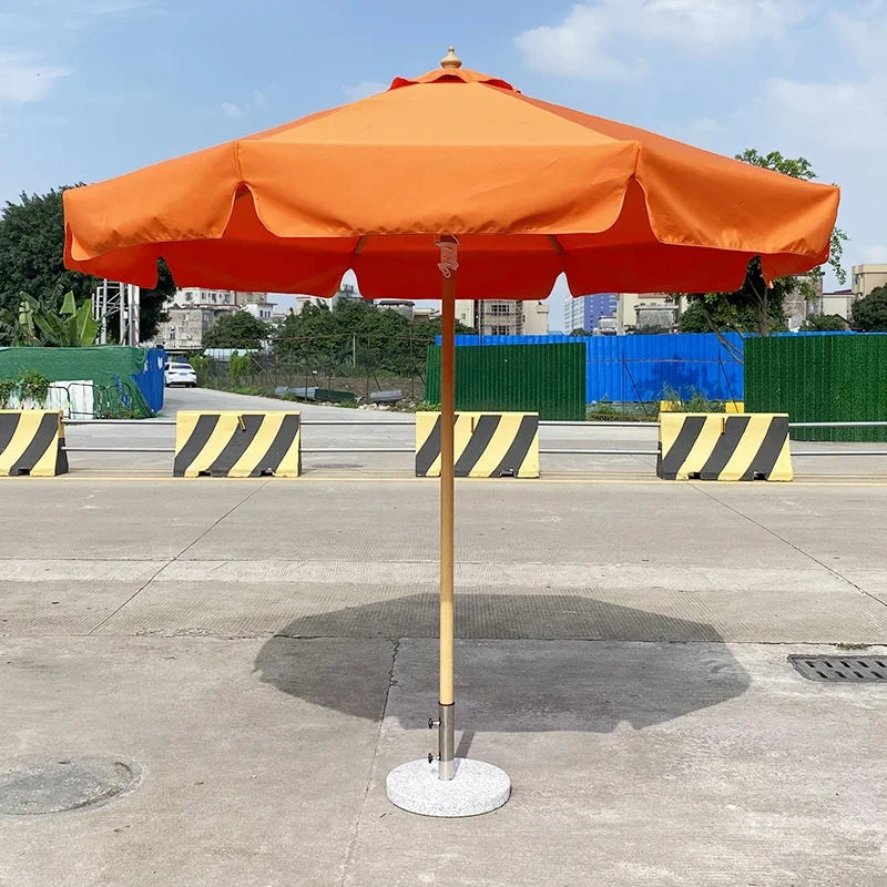 48mm Aluminum Alloy Waterproof Garden Umbrella with Foldable Middle Pole Sunshade for Outdoor Market Stalls Beach Hotel Use