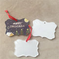 MDFSUB Christmas Custom Sublim Acrylic Square Ornament Ribbon 105x75x5mm Thick Sublimation Blank Acrylic Christmas Ornaments