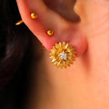 VIANRLA Stainless Steel Follower CZ Anti Tarnish  Earrings No Fading Prevent Oxidation Prevent Allergies Simple Earring