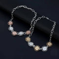 TongLing Interlocking Chain Texture Minimalist Necklace Silver Simple Choker Necklace for Women Daily Accessories